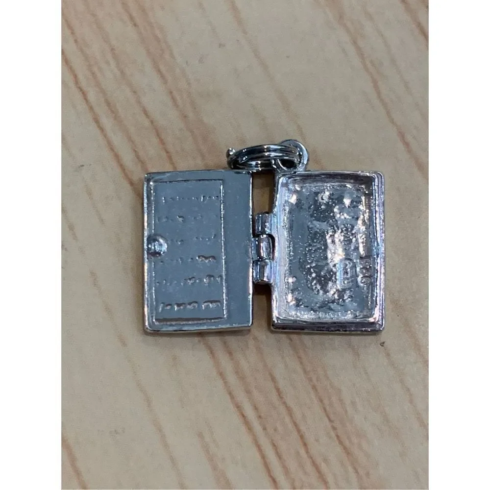 .925 Vintage Bible Opens Sterling Silver Jewelry Charm